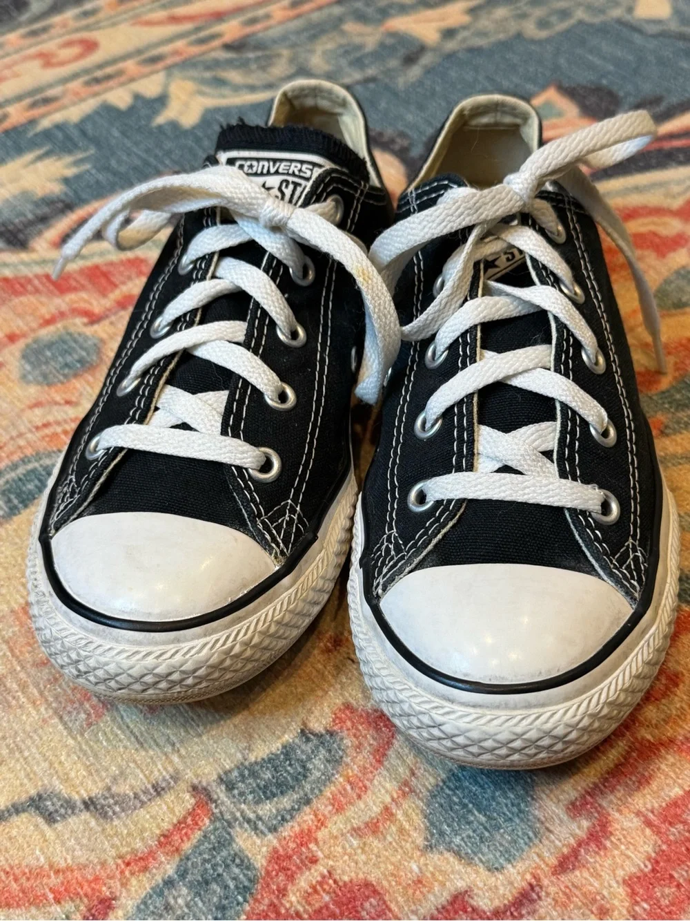 CONVERSE All-Star Kids Black & White Low-Top Canvas Sneakers